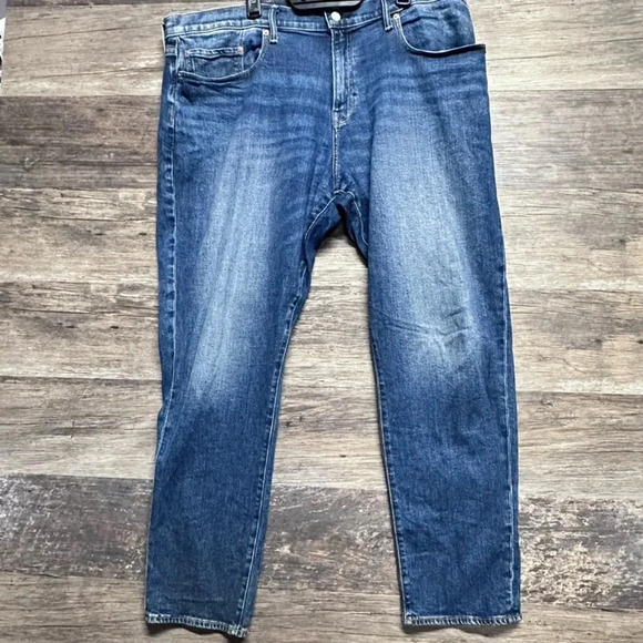 GAP Blue Relaxed Slim Soft Flex Men’s Jeans with Faded Wash and Distressing - Picture 1 of 4